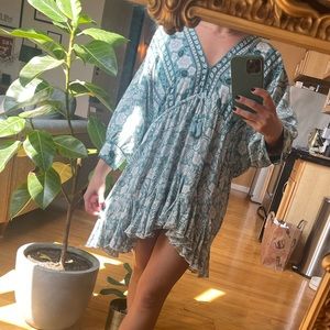 Vici Dolls Blue Floral Print Oversized Dress